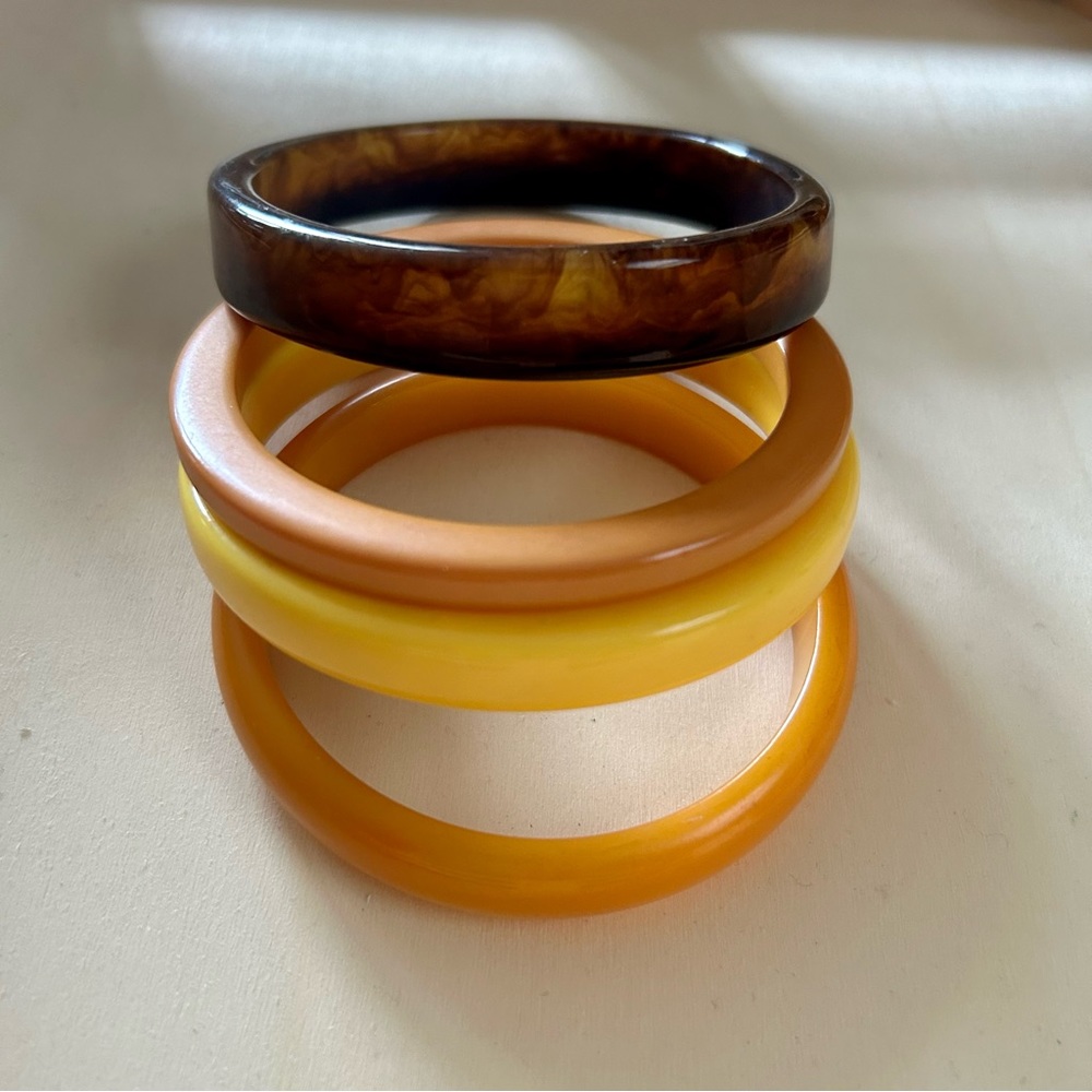 Vintage 50s bangles butterscotch tortoise - Picture 7 of 12